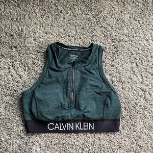 Calvin Klein Crop bra zip up work out top